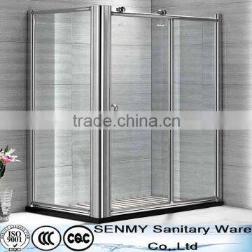 fashion design easy clean track tempered glass shower room with 304 SS handle