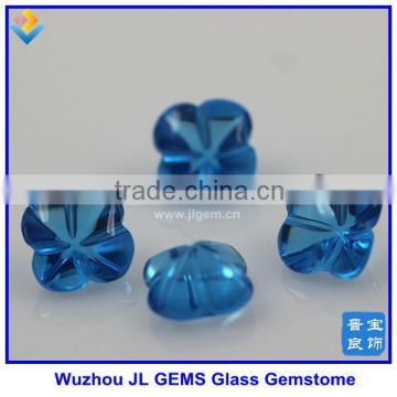 2014 Hot Sale Four leaf Flower Shape Cut Blue grass stones with Wholesale price