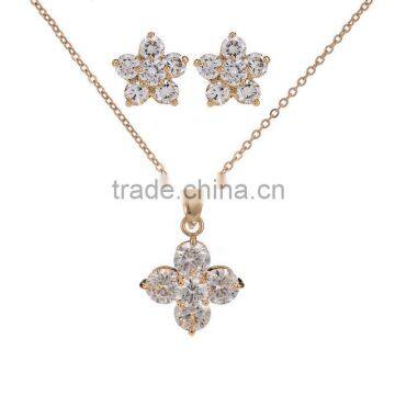 Hot Sale Gold Plated Star Earrings Necklace Jewelry Set FQ-J40