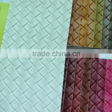 woven texture embossing pattern pvc aritificial leather for making handbags