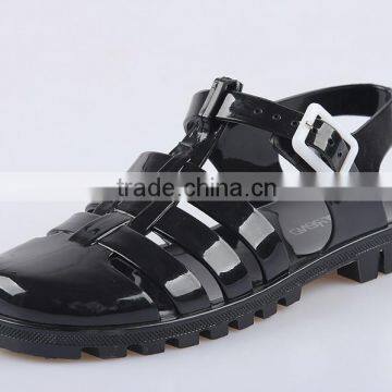 2015 Flats Pvc Jelly Shoes Strap Roman Plastic Lady Sandals Causal Shoes photo-2