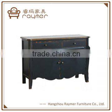 French baroque style antique black 2 drawer dresser