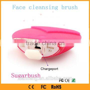 Multi-Function Rechargeable Silicone Sonic Facial Cleansing Brush Vibrating Facial Massager photo-2