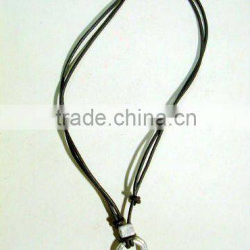 Leather Cord Necklace with Pendant