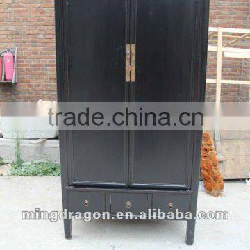 two door three drawer black cabinet