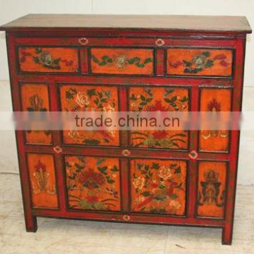 Chinese Antique Tibetan reproduction wood furniture with hand painted