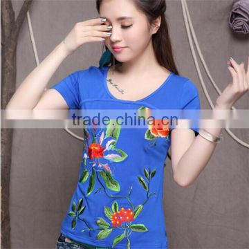 Embroidery logo wholesale plain t shirts cheap t-shirts women