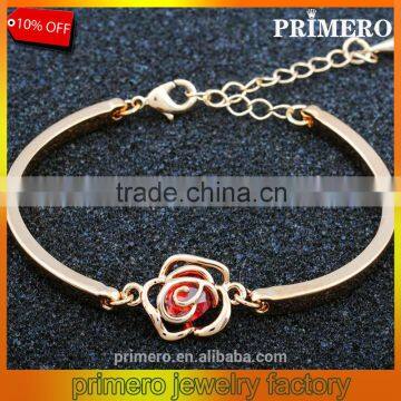 Wholesale Jewelry Women Fashion Cute Flower Crystal Party Chain Link Bracelets Bangles