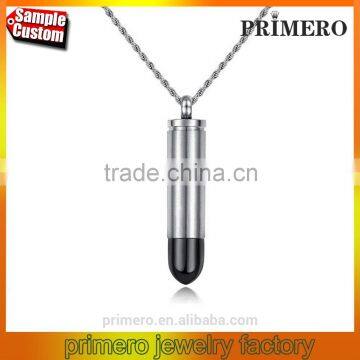 Fashion Jewelry Bullet Ammunition Cartridge Pendant 316L Stainless Steel Tainless Necklace