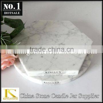 Tableware carrara white hexagon marble coaster/marble cup mat