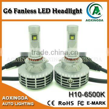 3000K 4300K 6500K 8000K 10000K H10 LED Headlight G6 Fanless All in One Design With 6000lm