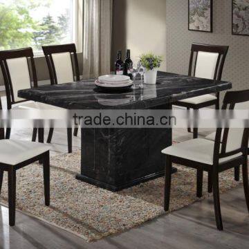 Latest Stainless Marble Top Table Cushion Solid Wood Chair for Restaurant