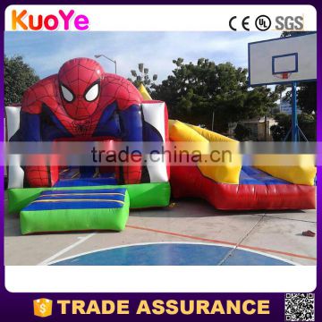 factory price spideman type inflatable combo with slide toys for kids