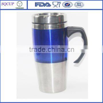 nice inner steel outer plastic advertising mug