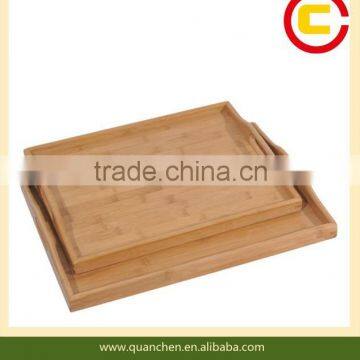 Bamboo tray with handle