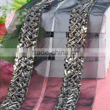 fashion handmade clothing decorative wholesale bead and sequin trim WTP-1341