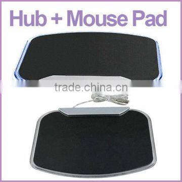 BLUE LED Light Mousepad Pad Mat 4 Ports USB HUB