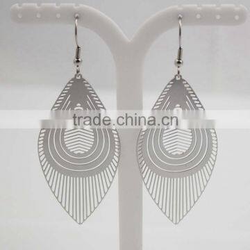 2016 New Arrival Charm Stainless Steel Leaf Earrings photo-4