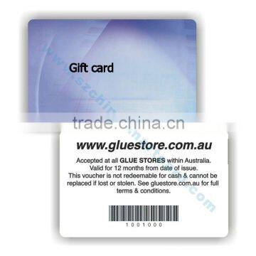 Credit card barcode gift card