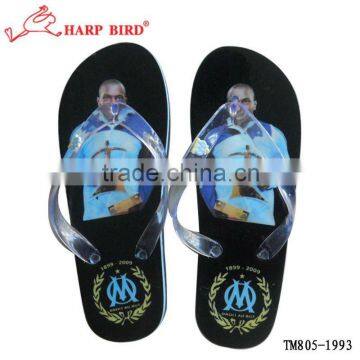 Factory soccer star design men sandal and slipper