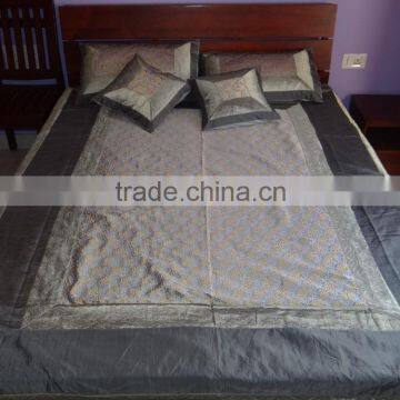 Silk Brocade Bed-cover / Silk Indian Bedspread