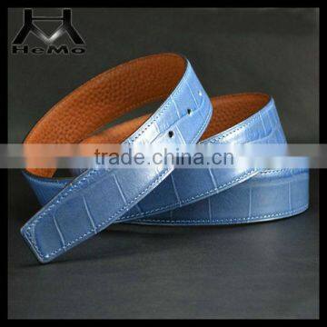 Alligator Pattern leather belt band for blue color