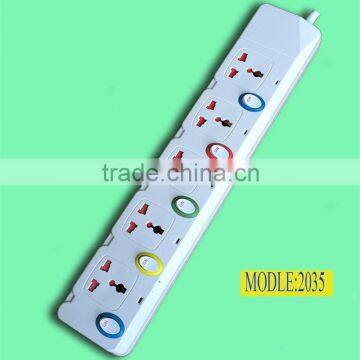 5 way extension socket,plug socket independent switch electrical socket