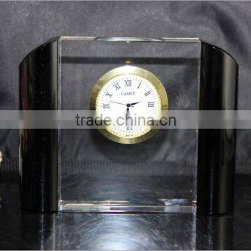 Beautiful Clear K9 Crystal Clock For Crystal Desk Decoration