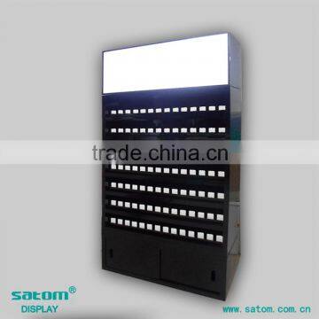 High Quality Pusher Dividers Used Cigarette Display Racks With Light Box In Top