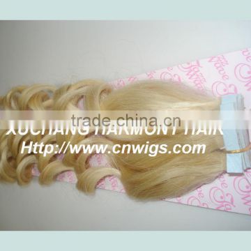 2014 Quality wavy hair tape extensions