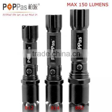 POPPAS 812/814/802 XPE 3w led zoom rechargeable flashlight