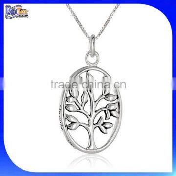 Custom 925 Sterling Silver Engraved Circle Family Tree Of Life Silver Pendant Wholesale