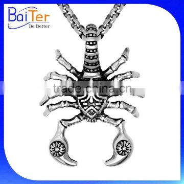 Wholesale Custom Vintage Rock Punk Gothic Style Titanium Stainless Steel Spider Pendant Necklace Pendant Jewelry For Men