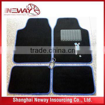 colorful decorative car mats with PVC and velour material