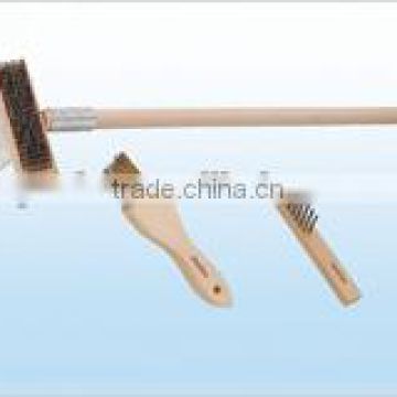 brass-coated wire brush long wooden handle steel wire brush with knife wire brush