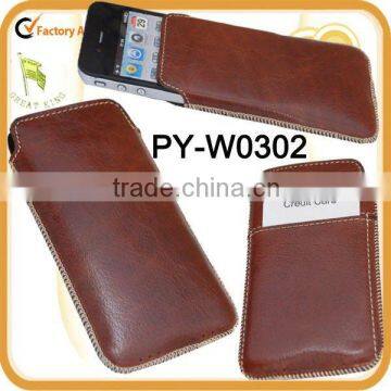 genuine european leather pouch for Apple iphone 4 and 4S