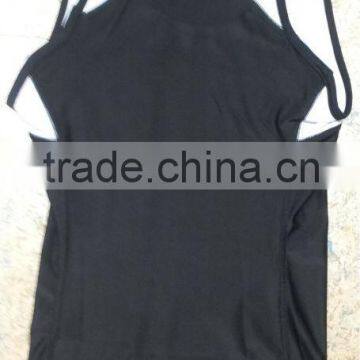Ladies Two Tone Compression Tank Top - Black/White photo-2