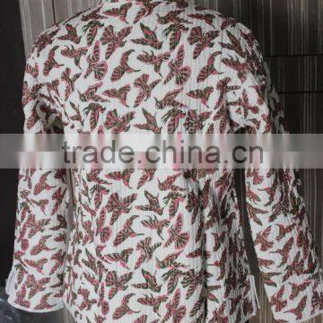 Rajsthani Traditional Indian Handmade Kantha Jackets Bird Print photo-3