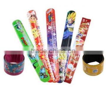 Factory cheap promotion kids reflective slap bangles