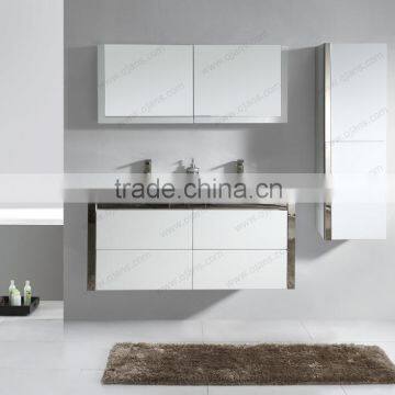 1200mm high gloss lacquer finished wall hung bathroom vanity cabinet with DTC metal side slides