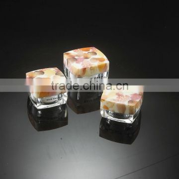 Brown Pattern Cosmetic Packaging Square Cream Jar