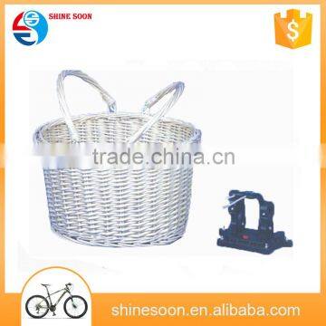 wholesale bicycle accessories wicker bicycle basket with holder