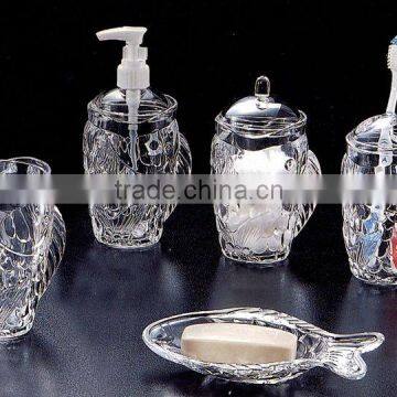 Fish Designed Clear Acrylic Bathroom Accessories Set