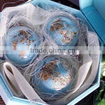 2016 Natural fizzy bath bombs sets dry flower bath salt Luxury wedding gift set custom brand 3 to 9 pcs/box OEM