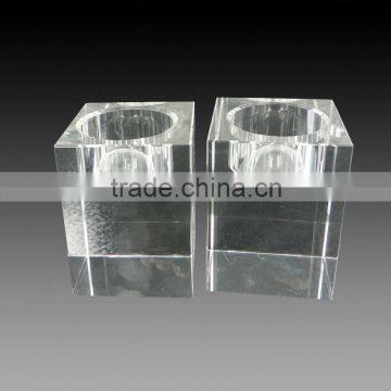Customized optical glass k9 crystal candle holder& candlestick