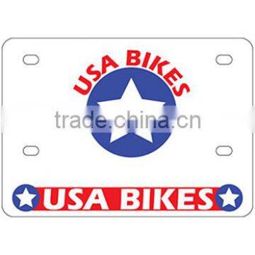 Personalized .055" White Polyethylene Motorcycle Plate Support