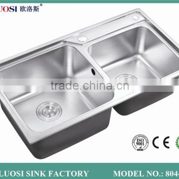 top level fashion design double bowl kitchen sink 8044B