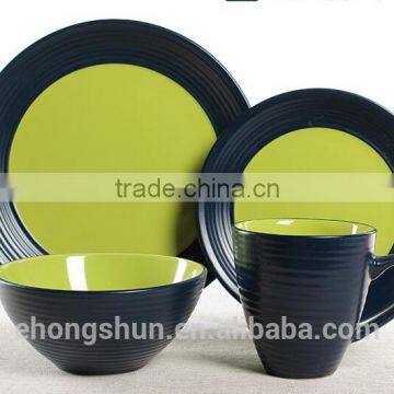 Wholesale Home Appliances Stoneware Ceramic Dinnerware 16pcs 2 Tone Color Glazed Ceramic Tableware/ceramic Dinner Set/dinner Set photo-3