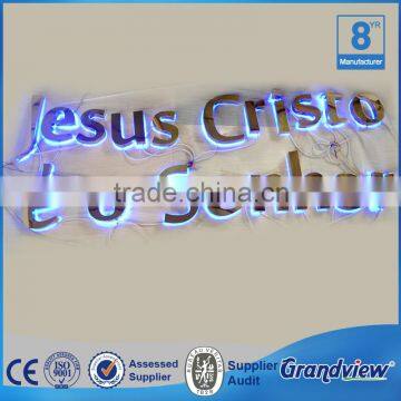 Guangzhou LED Lighted Gold-plating Stainless Steel Signs on the Wall photo-2