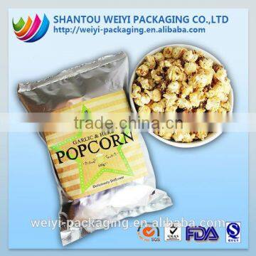 custom printing waterproof plastic microwave popcorn bag for sale